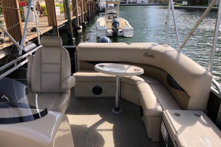 a boat that is sitting on a chair